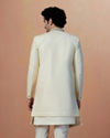 Manyavar Men Off White Sequins Embroidered Indo Western
