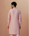Manyavar Men Pink Solid Side Open Kurta Pajama