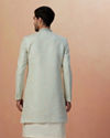 Manyavar Men Sage Green Self Design Indo Western