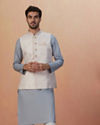 Manyavar Men Off White Self Design Jacket