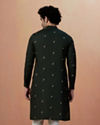 Manyavar Men Olive Green Embroidered Kurta