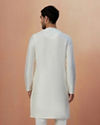 alt message - Manyavar Men White Plain Kurta image number 3