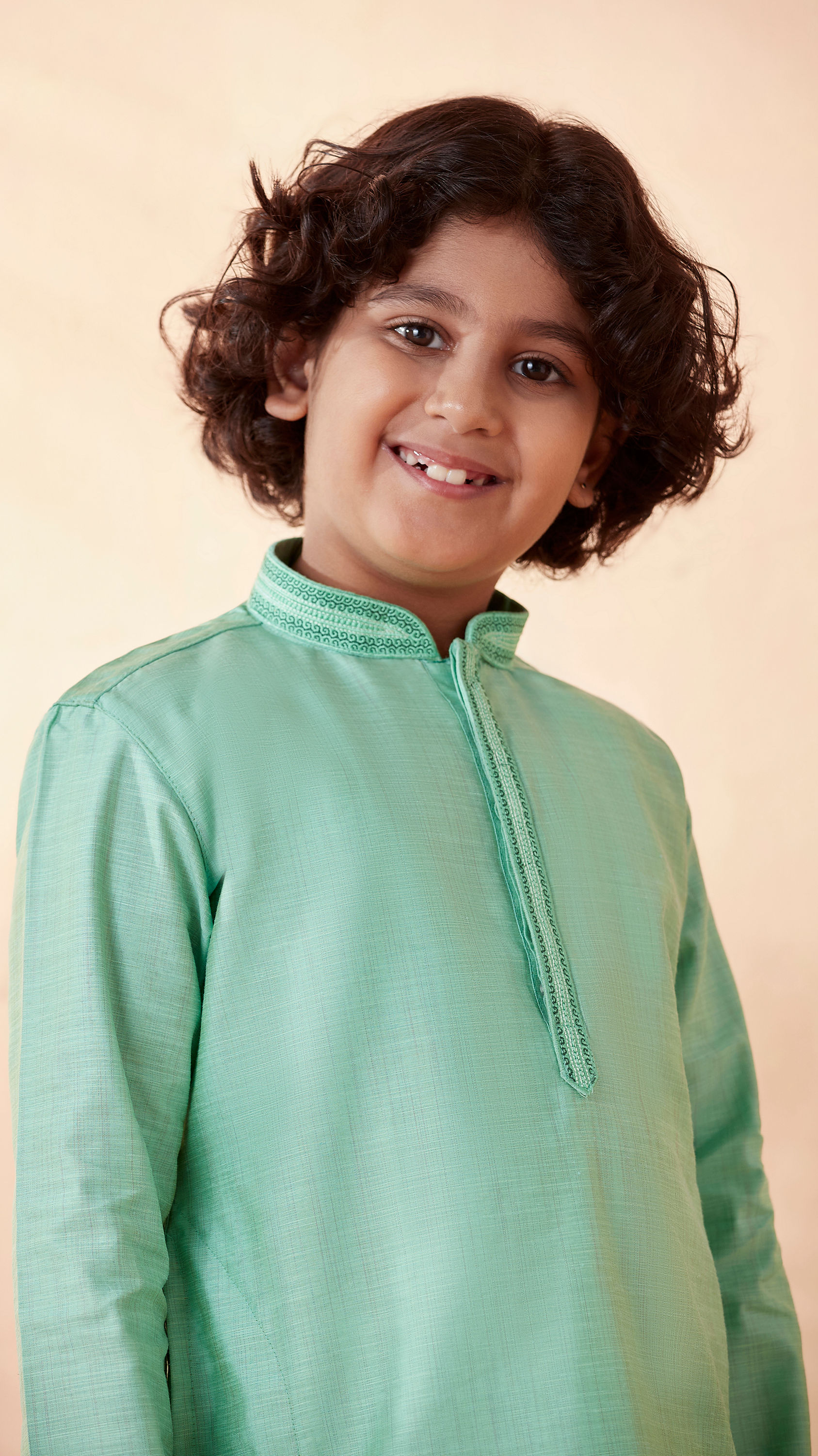 Manyavar Boys Boys Sea Green Kurta Set