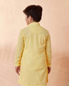 alt message - Manyavar Boys Boys Light Yellow Chikan Kurta Set image number 2