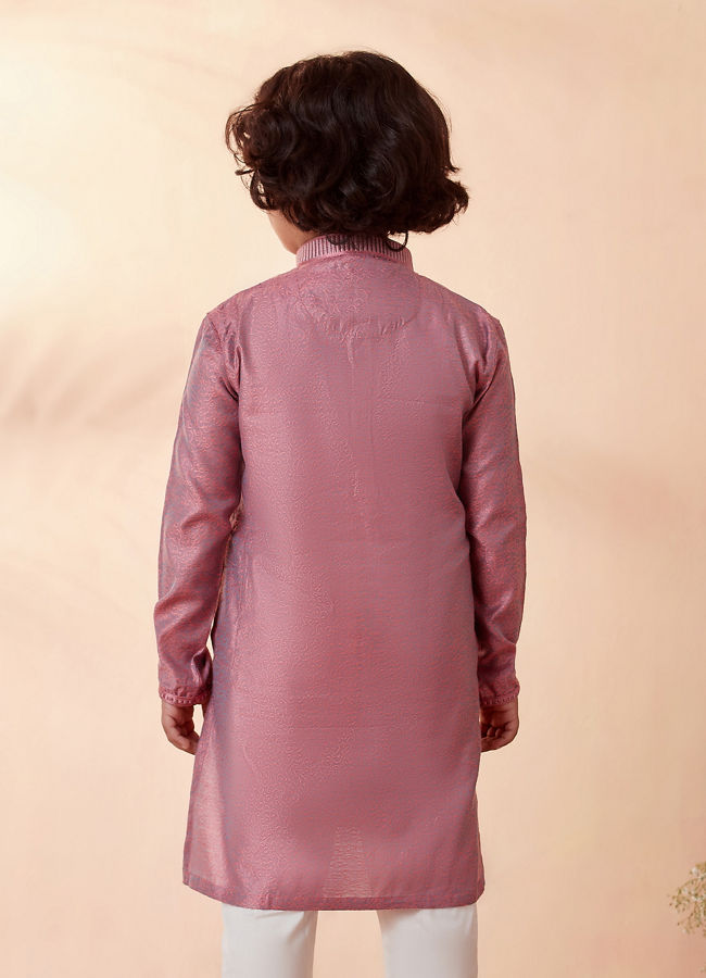 Boys Carnation Pink Kurta Set image number 2