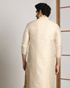 Manyavar Men Off White Festive Kurta With Printed Motifs