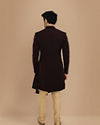 alt message - Manyavar Men Sublime Wine Indo Western Set image number 2