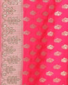 Mohey Women Rani Pink Bridal Saree With Mirror Border