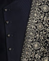 Manyavar Men Achkan Style Blue Indo Western