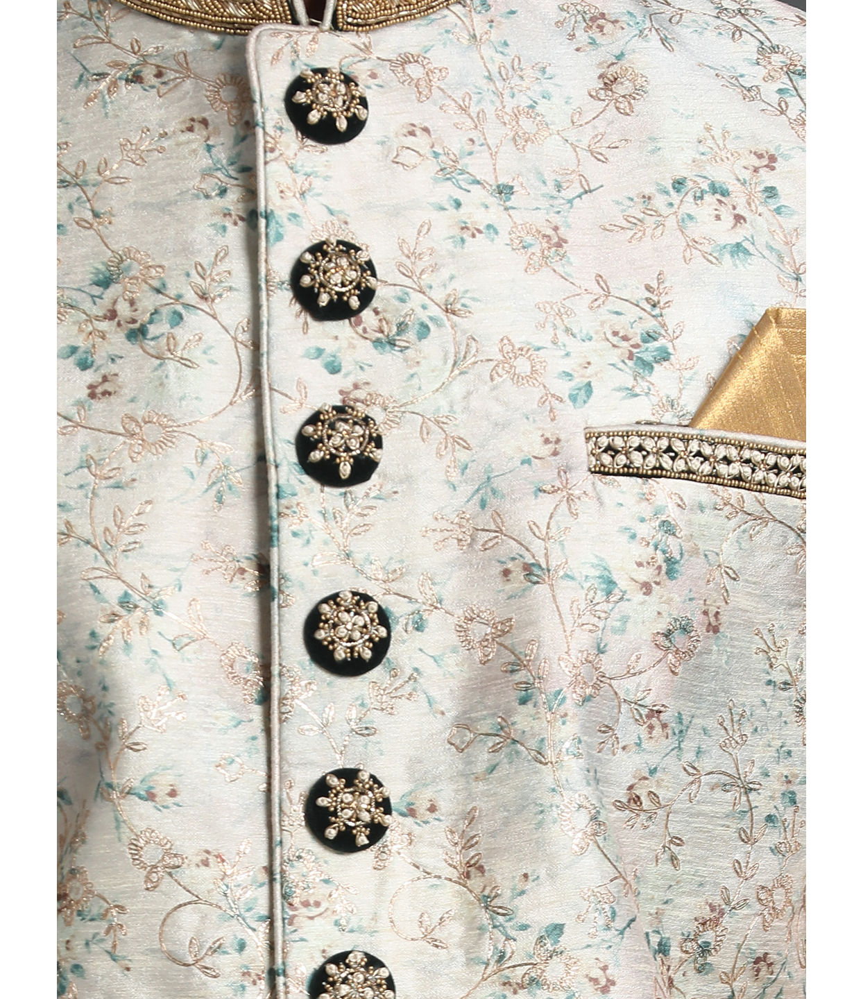 Manyavar Men Plush Floral Print Sherwani