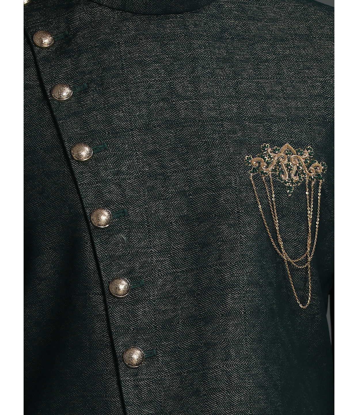 Manyavar Men Contemporary Green Indo Western