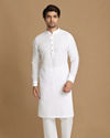 alt message - Manyavar Men Summer Essential White Kurta image number 1