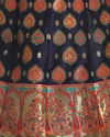 Brilliant Blue Weaved Lehenga image number 4