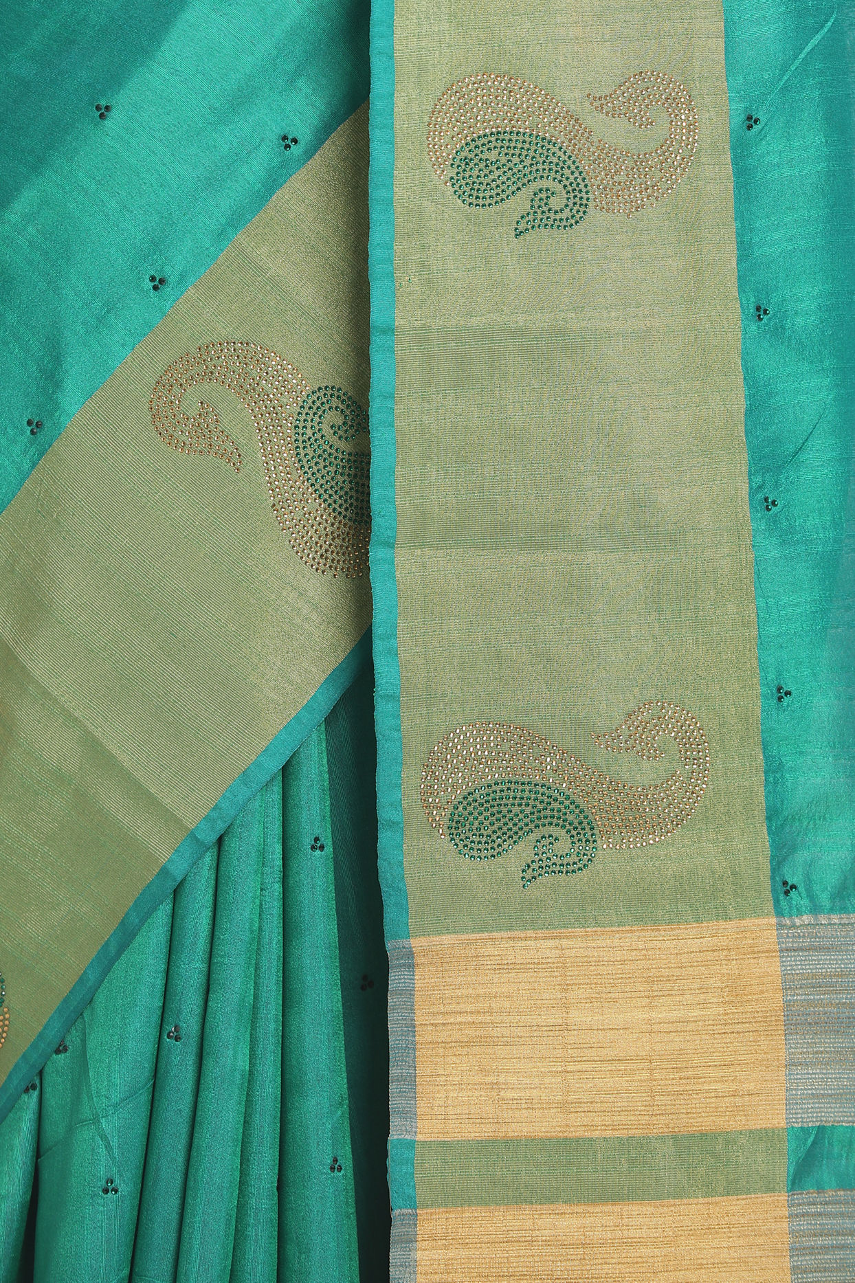 Mohey Women Sensational Sea Green Saree image number 2