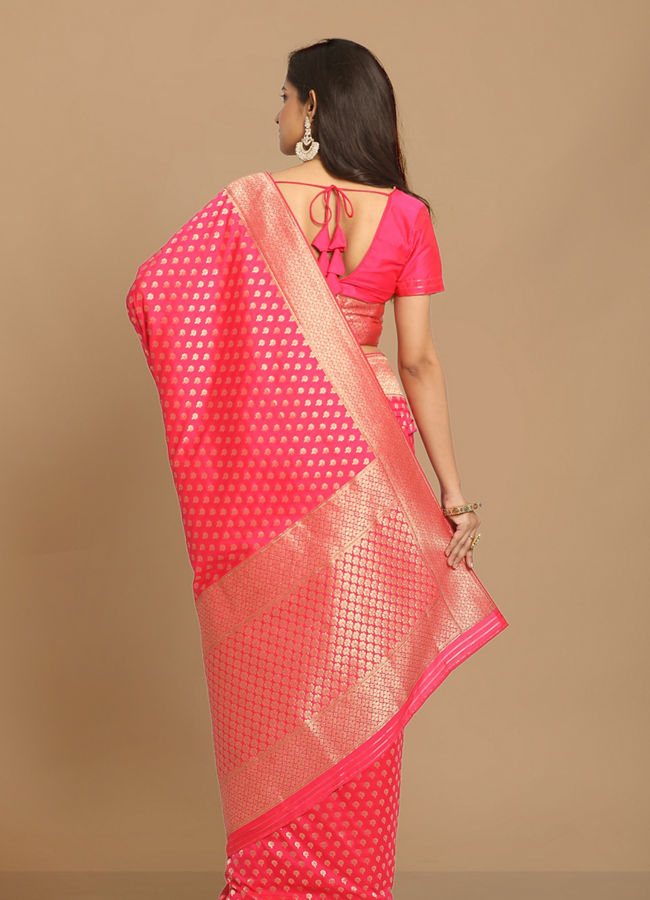 Mohey Women Enchanting Rani Pink Saree