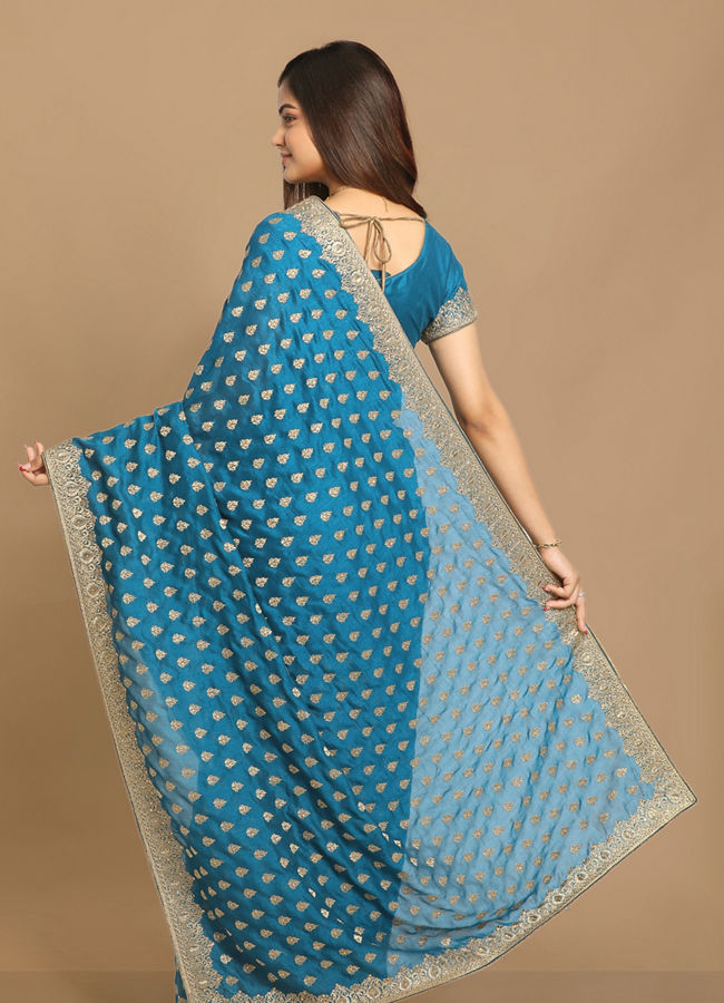 Mohey Women Enigmatic Blue Saree