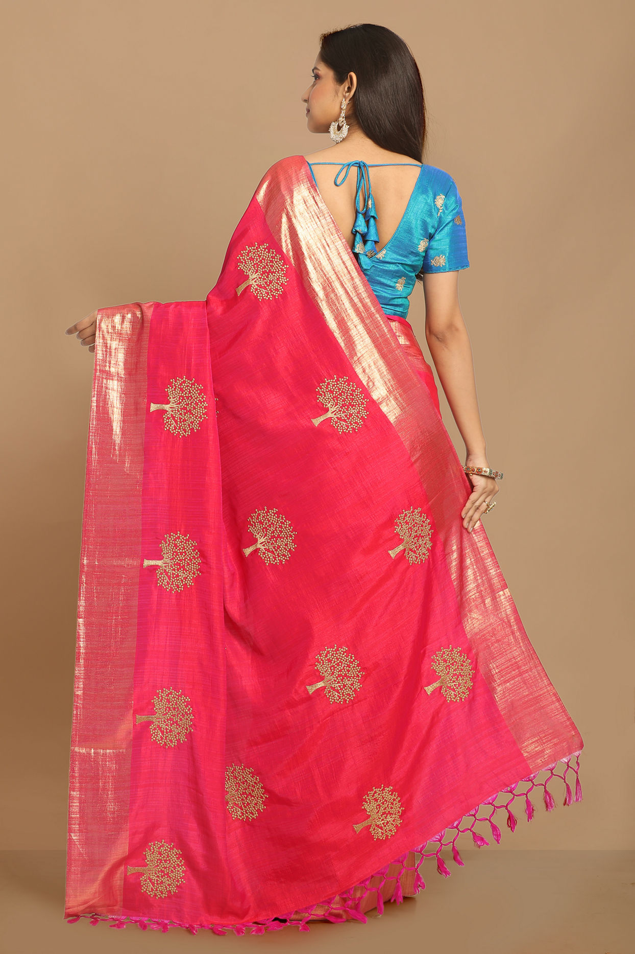 Mohey Women Traditional Rani Weaved Saree