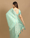 alt message - Mohey Women Enchanting Blue Designer Saree image number 3