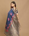 Mohey Women Trendy Indigo Blue Saree