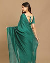 alt message - Mohey Women Decadent Dark Green Saree image number 3