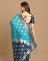 Mohey Women Royal Green Silk Saree