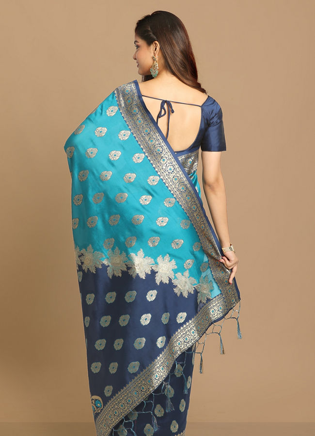 Mohey Women Royal Green Silk Saree
