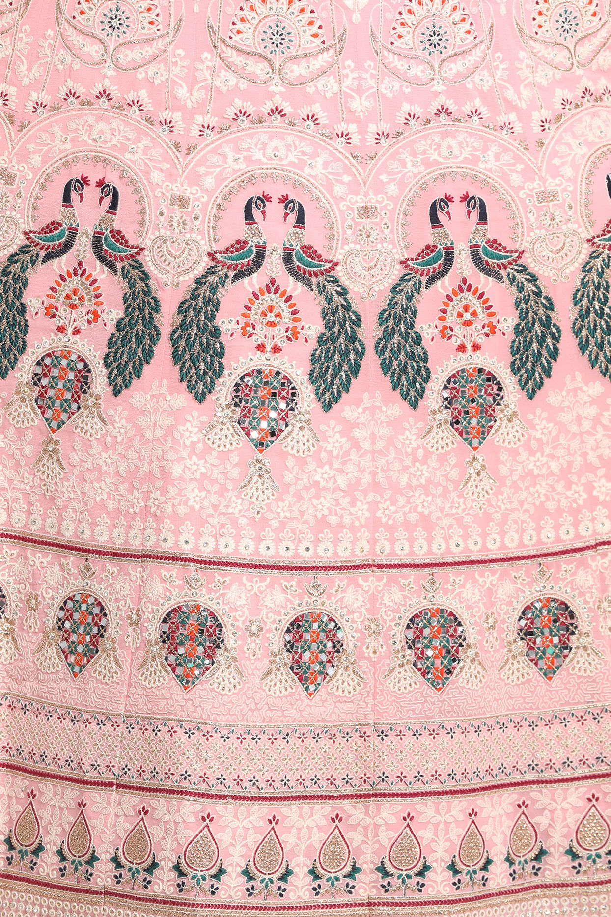 Mohey Women Light Pink Georgette Lehenga