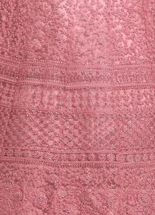 Mohey Women Beautiful Embroidered Pink Lehenga