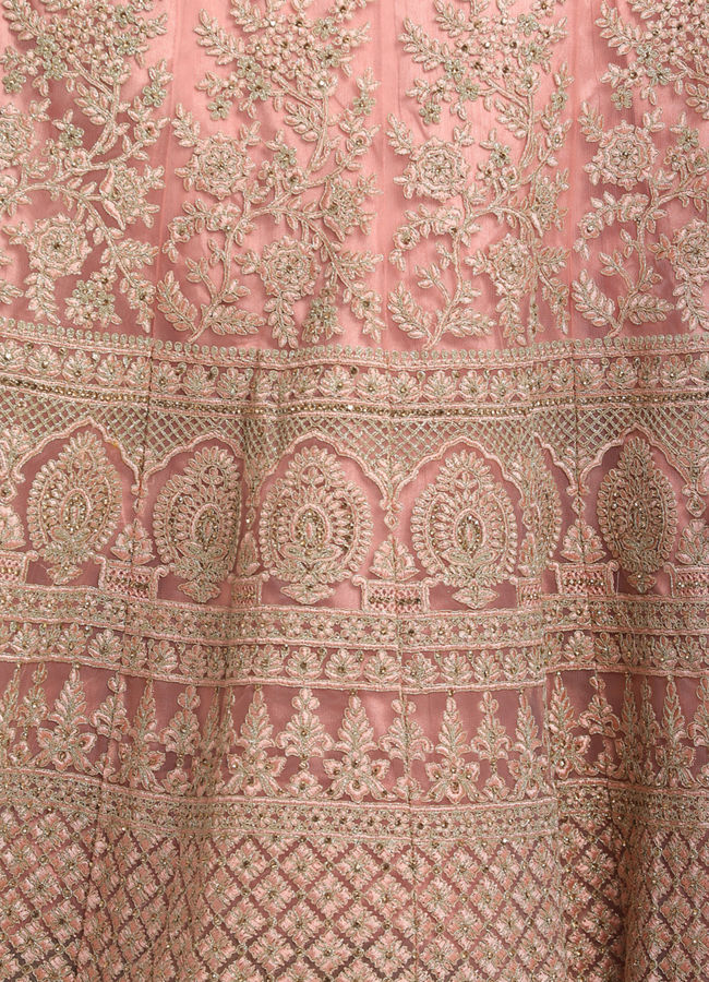 Mohey Women Elegant Pink Designer Bridal Lehenga
