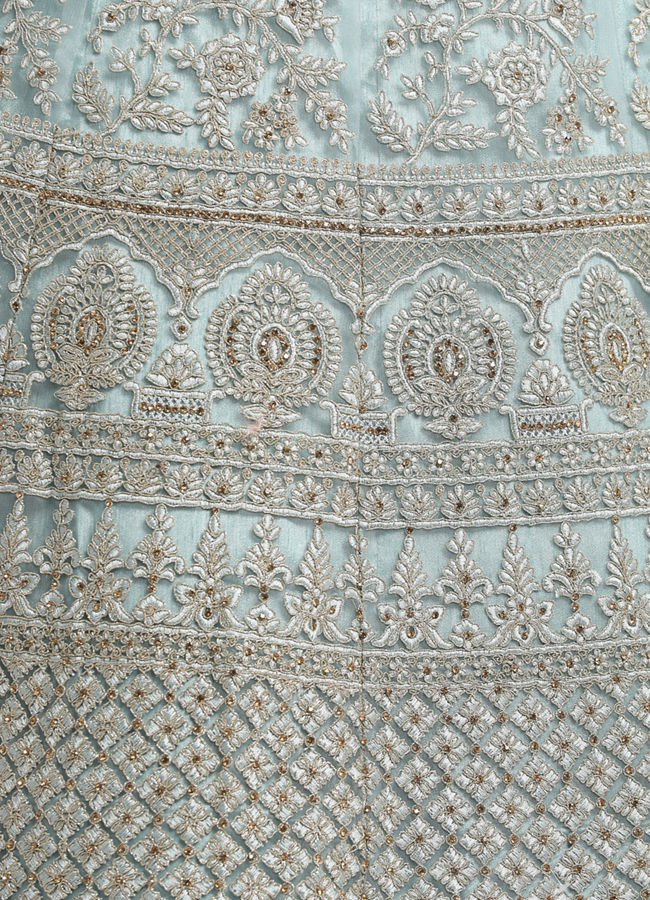 Mohey Women Graceful Light Blue Bridal Lehenga