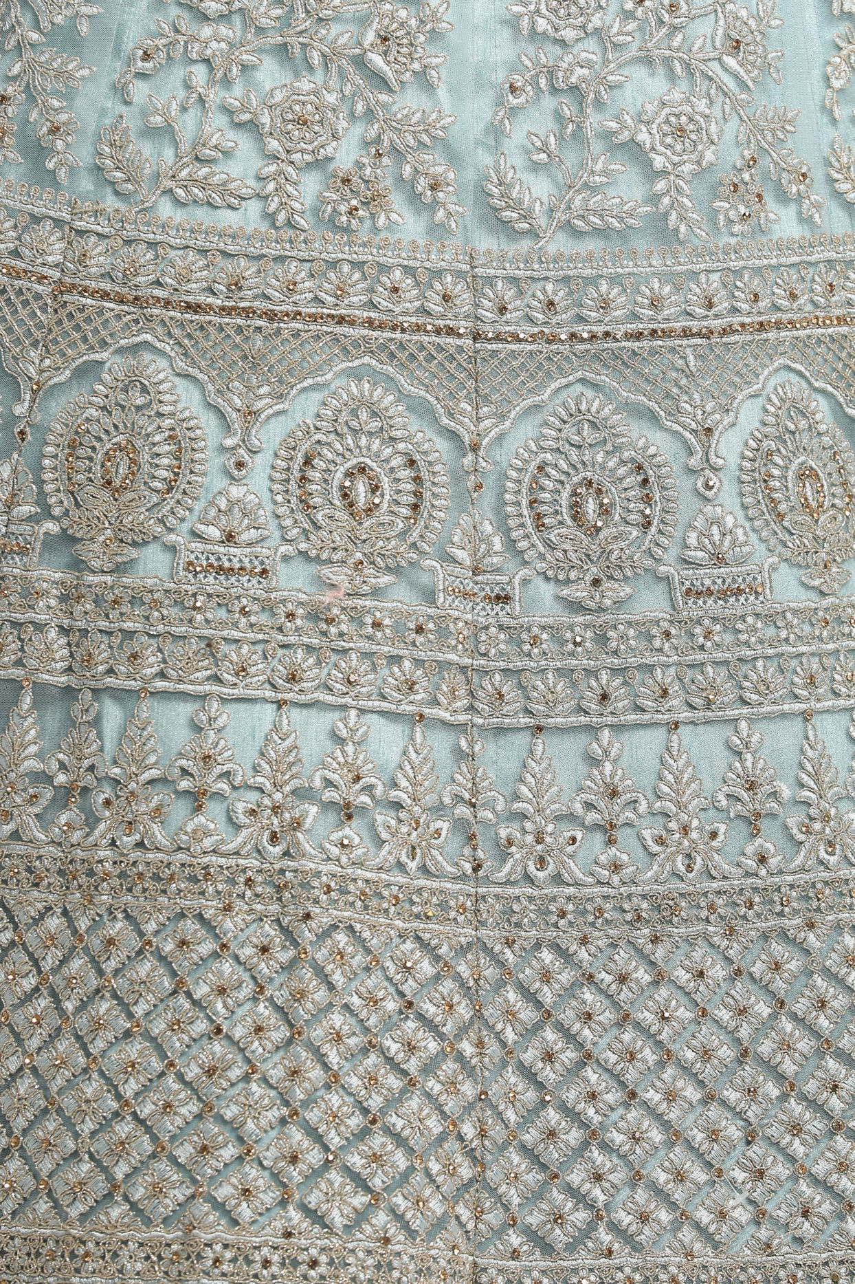 Mohey Women Graceful Light Blue Bridal Lehenga