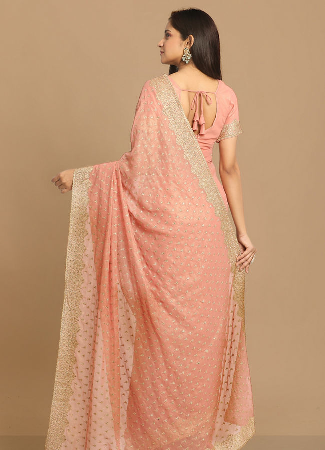 Mohey Women Georgeous Pink Saree