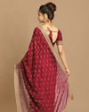 alt message - Mohey Women Sensational Wine Saree image number 3