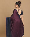 alt message - Mohey Women Gorgeous Wine And Indigo Saree image number 3