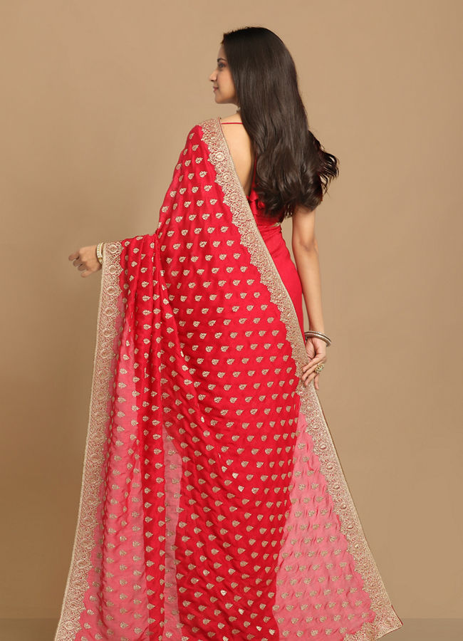 Mohey Women Enigmatic Rani Pink Saree