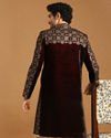 alt message - Manyavar Men Regal Velvet Maroon Sherwani Set image number 2