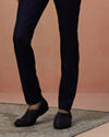 Manyavar Men Dark Blue Self Weaved Bandhgala Indo Western