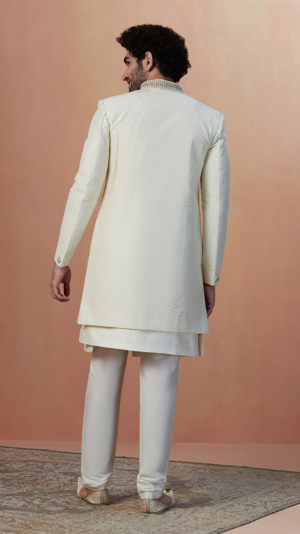 Manyavar Men Sesame White Indo Western