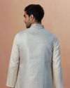 Manyavar Men Ash Grey Jacquard Jacket image number 2