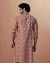 alt message - Manyavar Men Rust Brown Printed Kurta Pajama image number 4