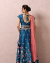 Mohey Women Teal Blue Embroidered Lehenga