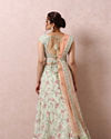 alt message - Mohey Women Pista Green Bridal Floral Lehenga image number 3