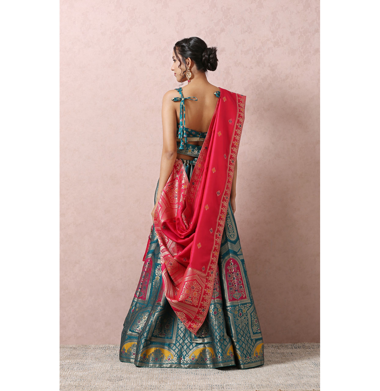 Rama Green Printed Lehenga image number 3