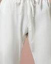 Manyavar Men Biscuit Plain Cotton Kurta Pajama With Embroidered Collar