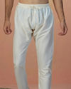 Manyavar Men Off White Self Design Jacket Indo Western