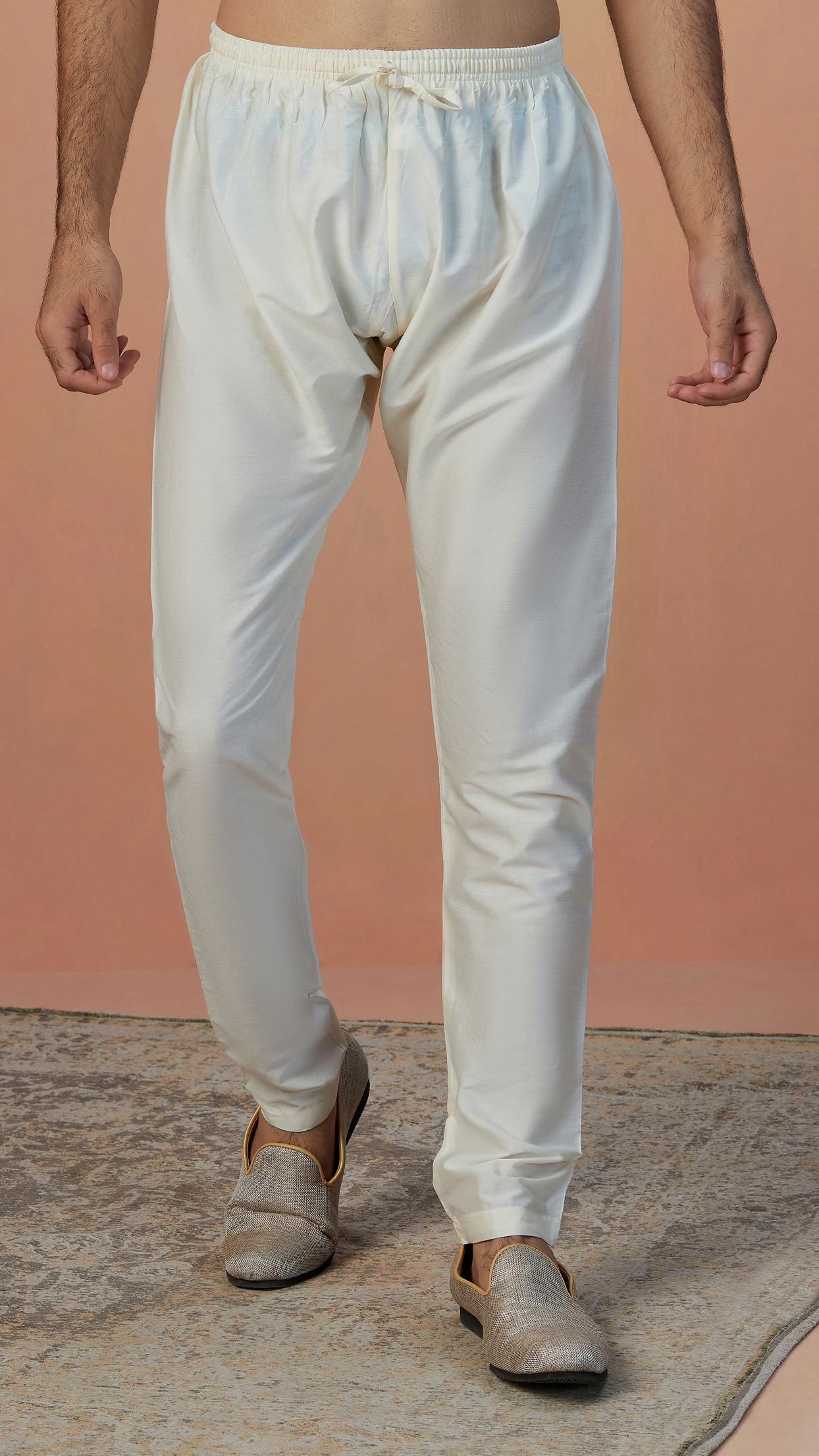 Manyavar Men Off White Self Design Jacket Indo Western