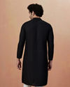 alt message - Manyavar Men Black Chikankari Embroidered Kurta Pajama image number 2