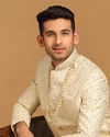 alt message - Manyavar Men Quintessential Cream Sherwani image number 0