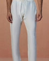 Manyavar Men Pearl White Chikankari Sherwani With Dupatta