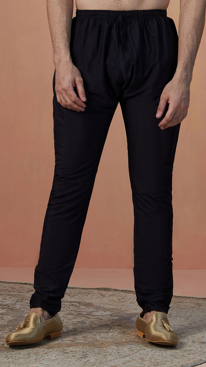 Manyavar Men Dark Blue And Maroon Self Design Draped Indo Western